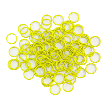 Colored Open Jump Rings - Yellow Color - Round 8mm 17 gauge - Pkg/50