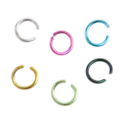 Colored Metal Open Jump Rings - Multi Color - Round 6mm 20 Gauge - x 6