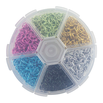 Colored Metal Open Jump Rings - Multi Color - Round 6mm 20 Gauge - Pkg/1080