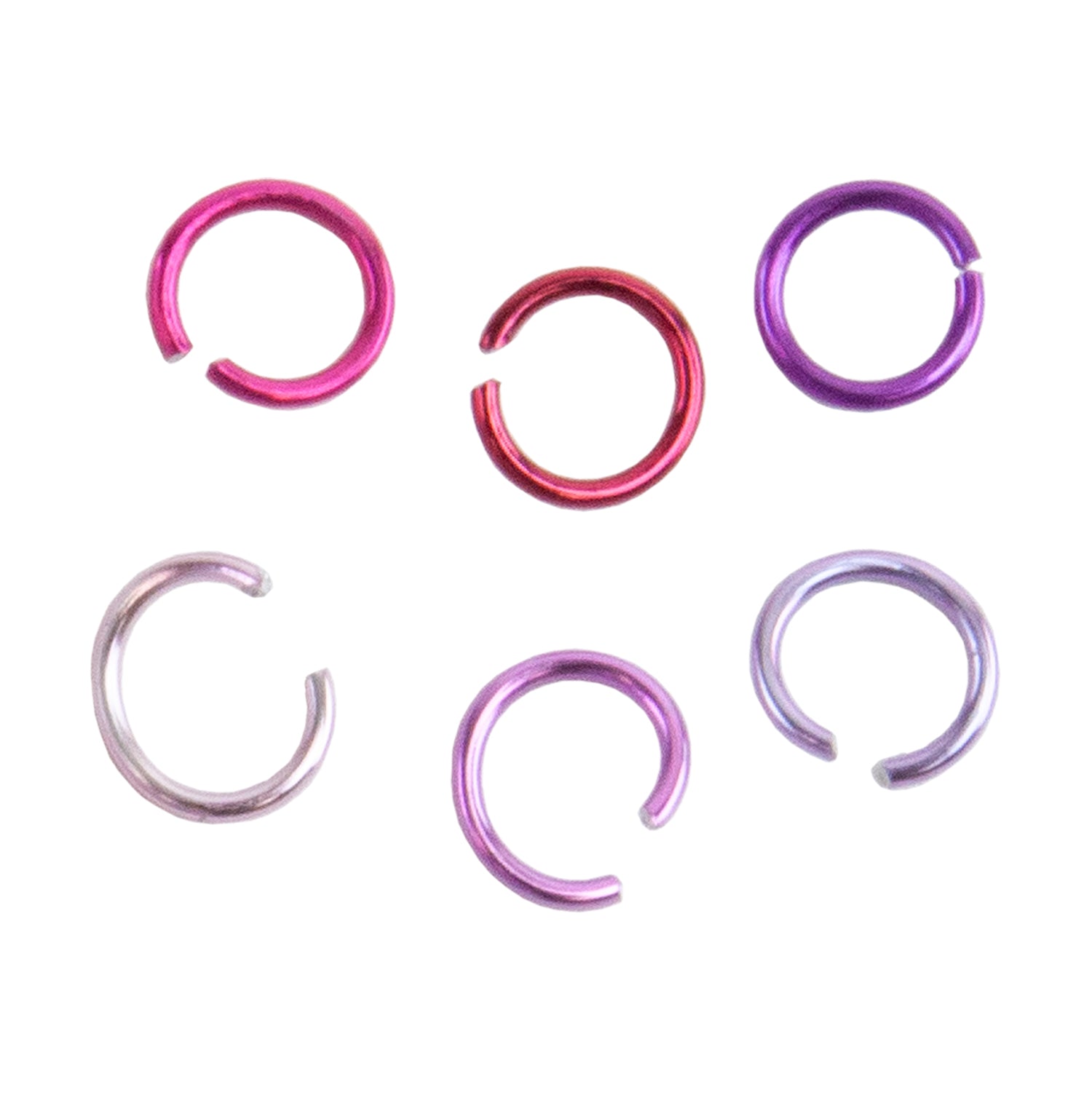 Colored Metal Open Jump Rings - Multi Color - Round 6mm 20 Gauge - x6