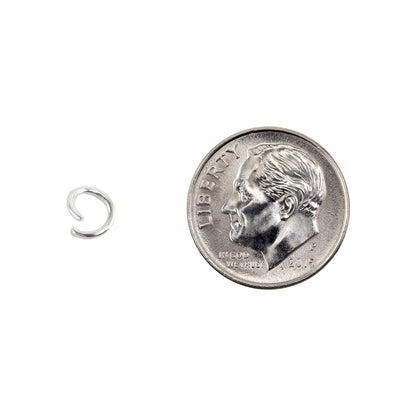 Open Jump Rings - Silver Color - Round 6mm - with dime