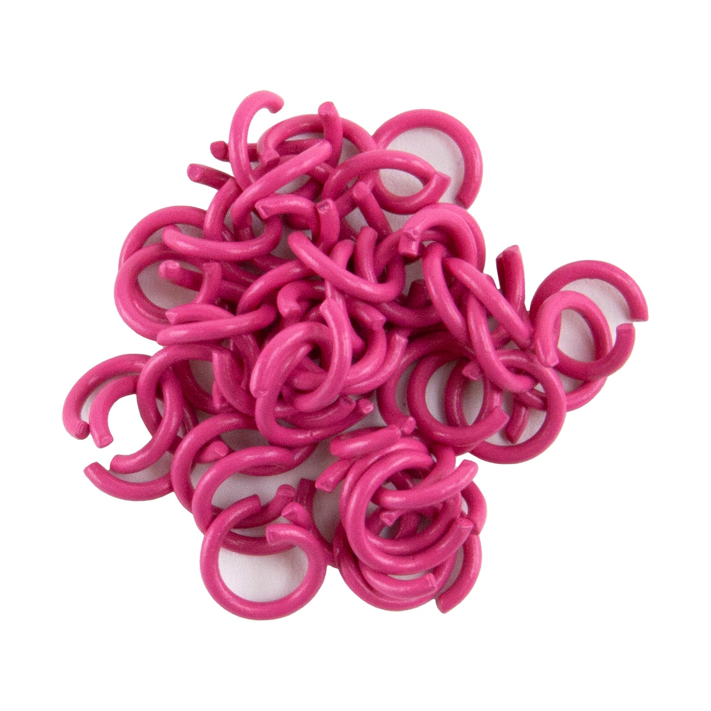 Colored Open Jump Rings - Magenta Color - Round 8mm 17 gauge - Pkg/50