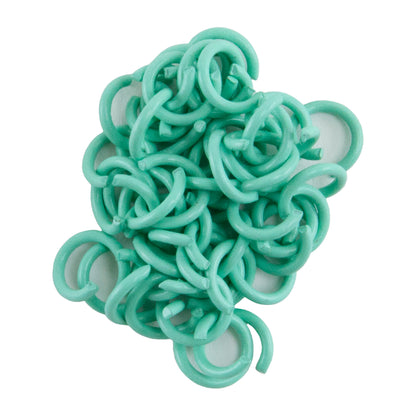 Colored Open Jump Rings - Aquamarine Color - Round 8mm 17 Gauge - Pkg/50