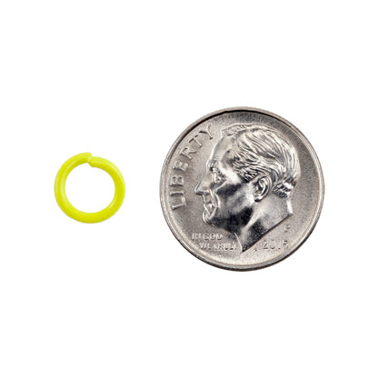 Colored Open Jump Rings - Yellow Color - with dimePkg/50