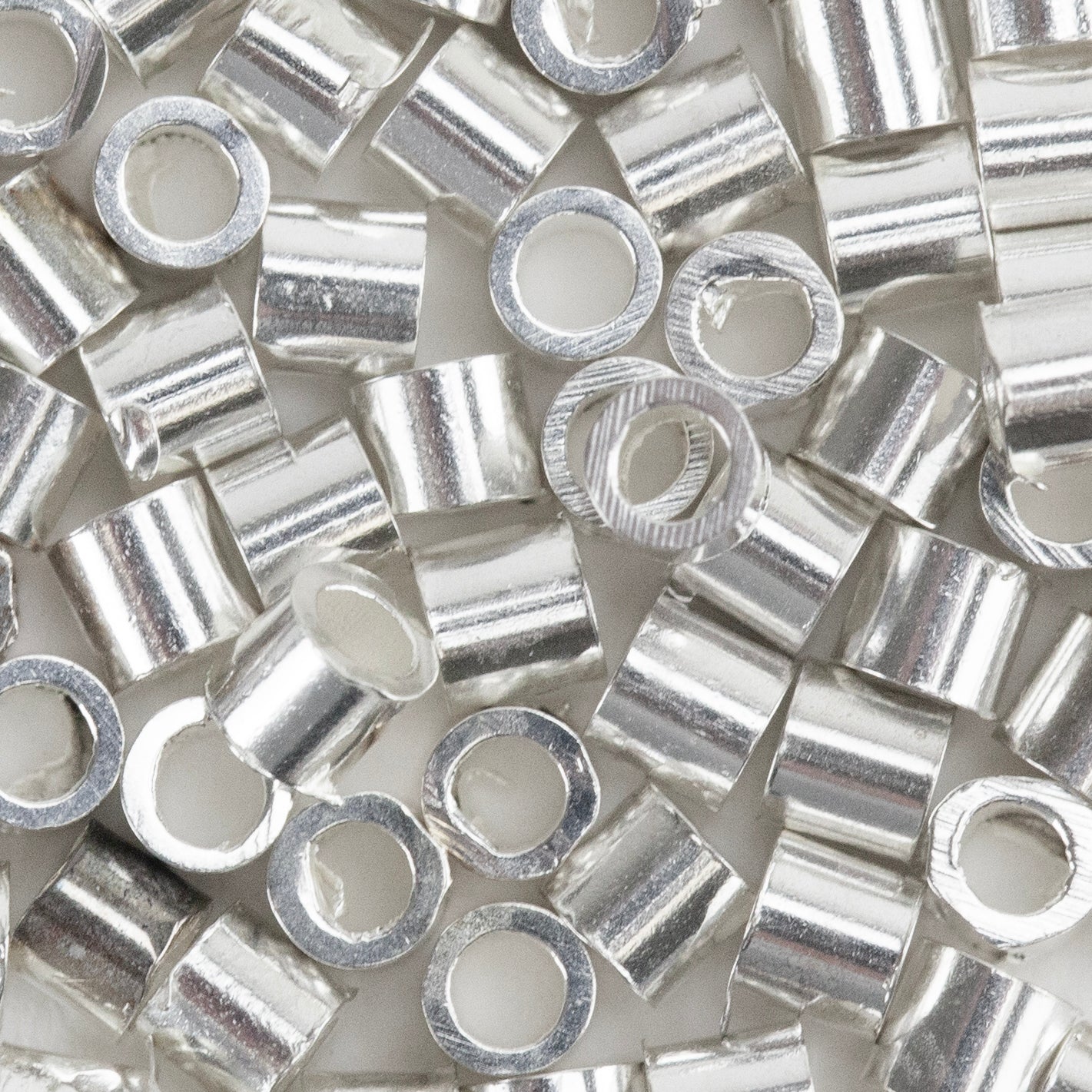 Package includes 3 sizes of silver-plate crimp tubes: 1.5mm, 2mm and 2.5mm. A crimp tube has a heavier wall because it is designed to be mashed with pliers rather than crimped with a crimping tool.