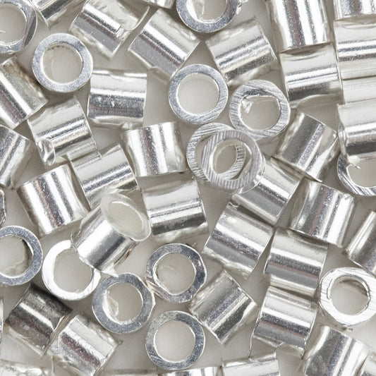 Package includes 3 sizes of silver-plate crimp tubes: 1.5mm, 2mm and 2.5mm. A crimp tube has a heavier wall because it is designed to be mashed with pliers rather than crimped with a crimping tool.