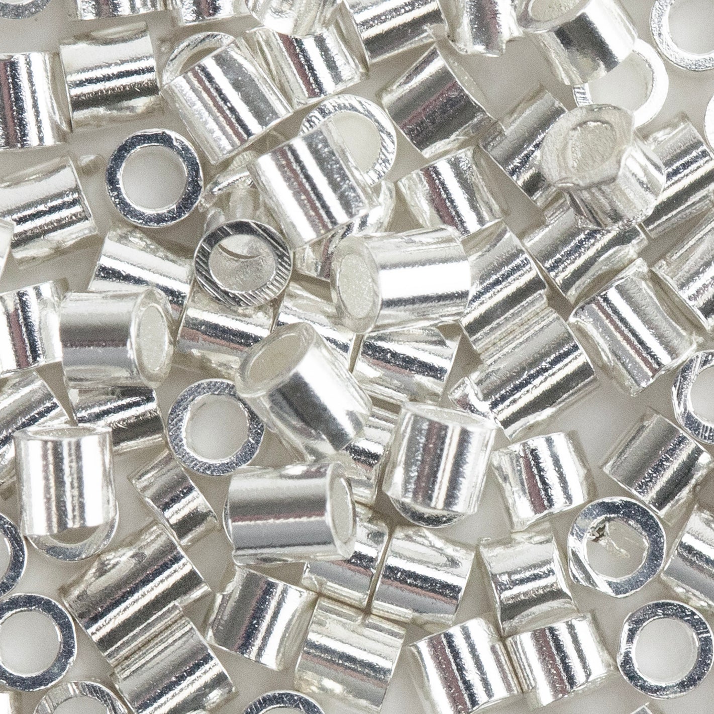 Package includes 3 sizes of silver-plate crimp tubes: 1.5mm, 2mm and 2.5mm. A crimp tube has a heavier wall because it is designed to be mashed with pliers rather than crimped with a crimping tool.