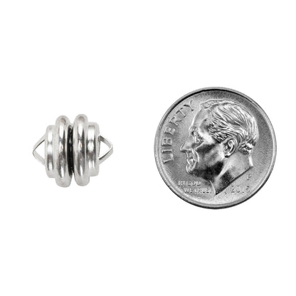 Silver Plate Magnetic Clasp - 1 Set with dime