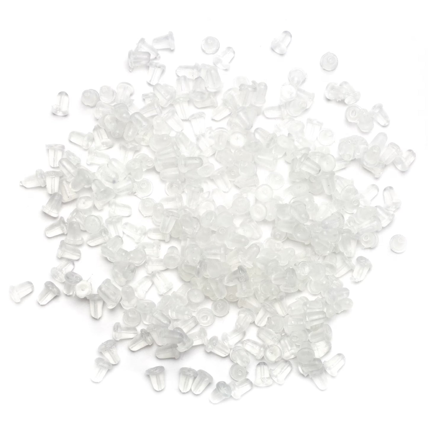 Plastic Ear Nuts - Soft Clear Safety Stoppers - Pkg/200