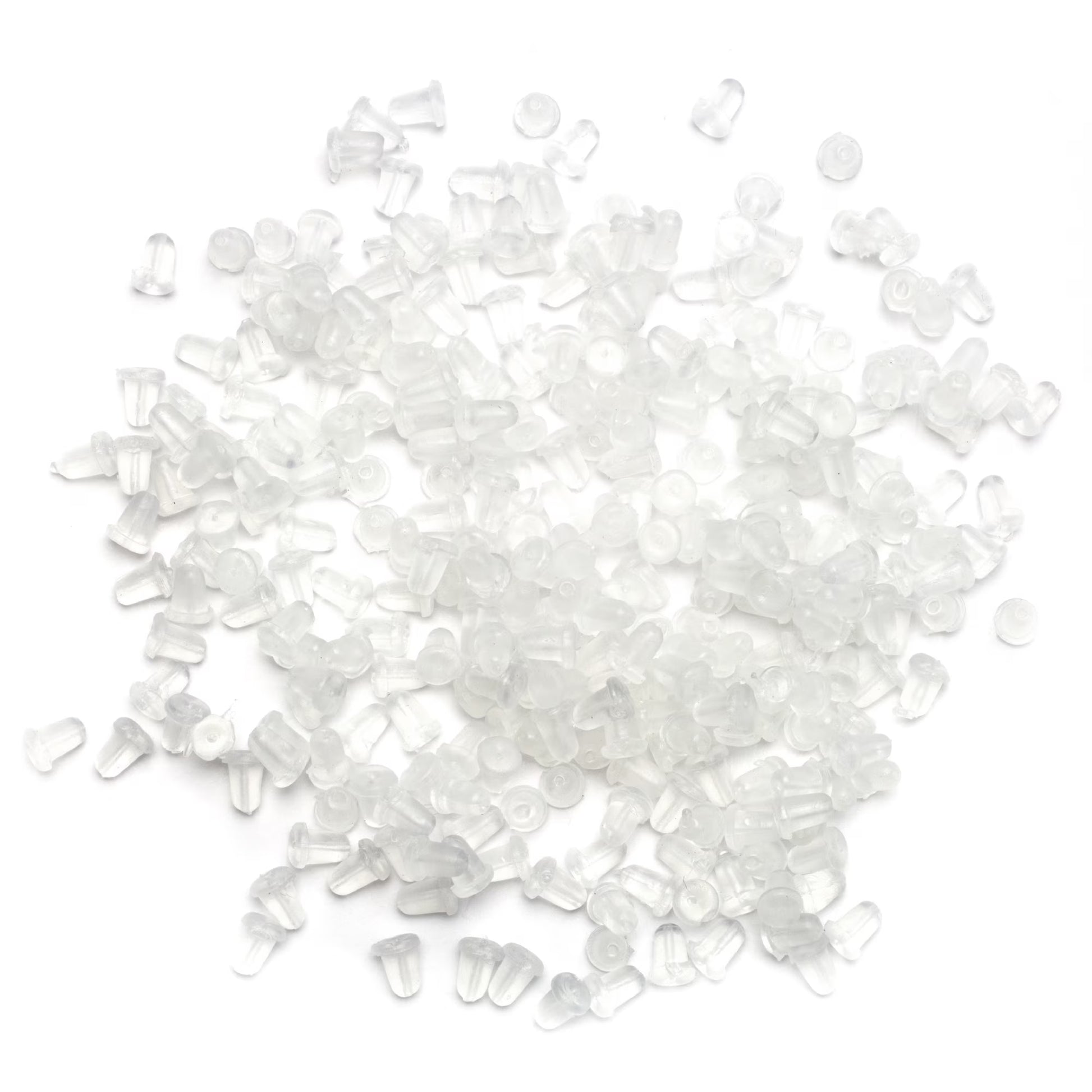 Plastic Ear Nuts - Soft Clear Safety Stoppers - Pkg/200