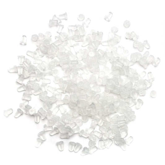 Plastic Ear Nuts - Soft Clear Safety Stoppers - Pkg/200