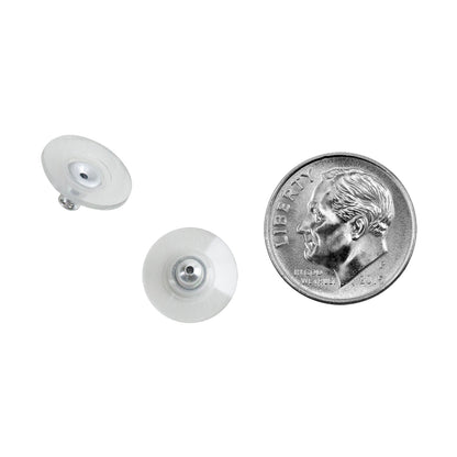Comfort Clutch Ear Nuts

Silver tone comfort clutch ear nuts. Plastic disc makes wearing heavier earrings very comfortable. Package of 10 pieces. with dime