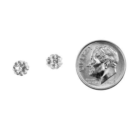 Sterling Silver Daisy Ear Nuts Pkg/10 with dime