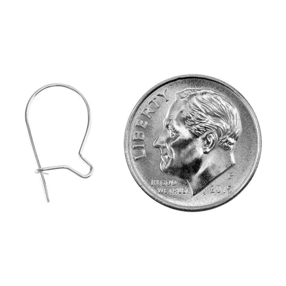 Sterling Silver Earwires - Kidney with Loop - 5 Pairs with dime