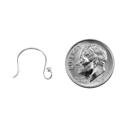 Sterling Silver Earwires - Fancy with Loop and Bead - 5 Pairs with ime