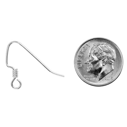 Sterling Silver Earwires - Fancy with Loop and Coil - 2 Pair with dime