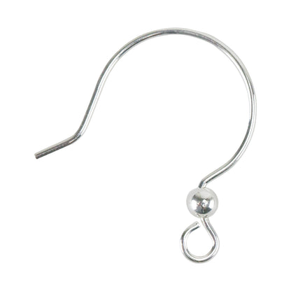 Sterling Silver Earwires - Fancy with Loop and Bead - 2 Pair