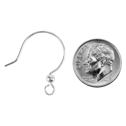 Sterling Silver Earwires - Fancy with Loop and Bead - 2 Pair with dime