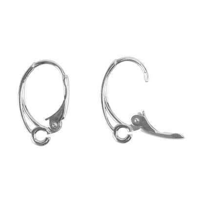 Sterling Silver Earrings - Lever Back w/ Open Ring - 1 Pair