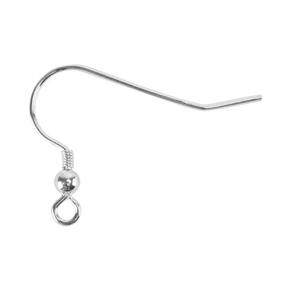 Sterling Silver Earwires - Coil & Ball Pkg/10