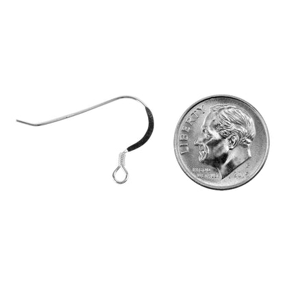 Sterling Silver Earwires - Economy with Coil Pkg/10 with dime