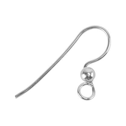 Sterling Silver Earwires - Large Loop & Ball - Pkg/10