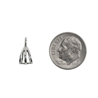 Sterling Silver Triple-Loop Pendant Bail with Open Ring - 13mm x 6.2mm Pkg/2