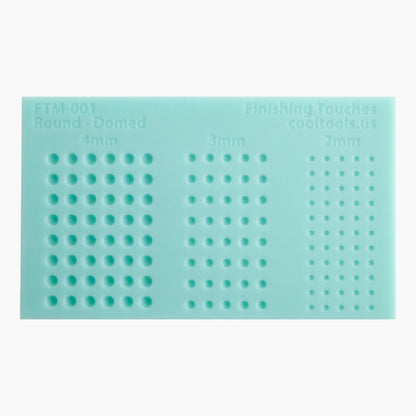 green silicone Finishing Touches Mold - Round Domed 