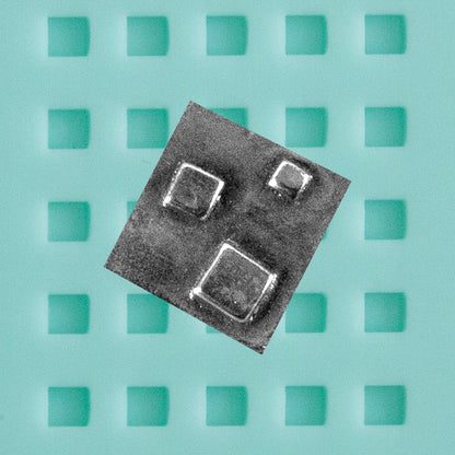 green silicone Finishing Touches Mold - Square Flat with silver sample