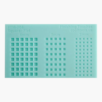 green silicone Finishing Touches Mold - Square Flat with silver sample