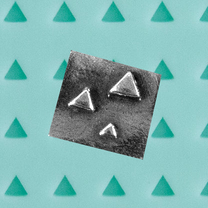 green silicone Finishing Touches Mold - Triangle Flat with silver sample