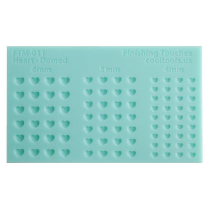 green silicone Finishing Touches Mold - Heart Domed 