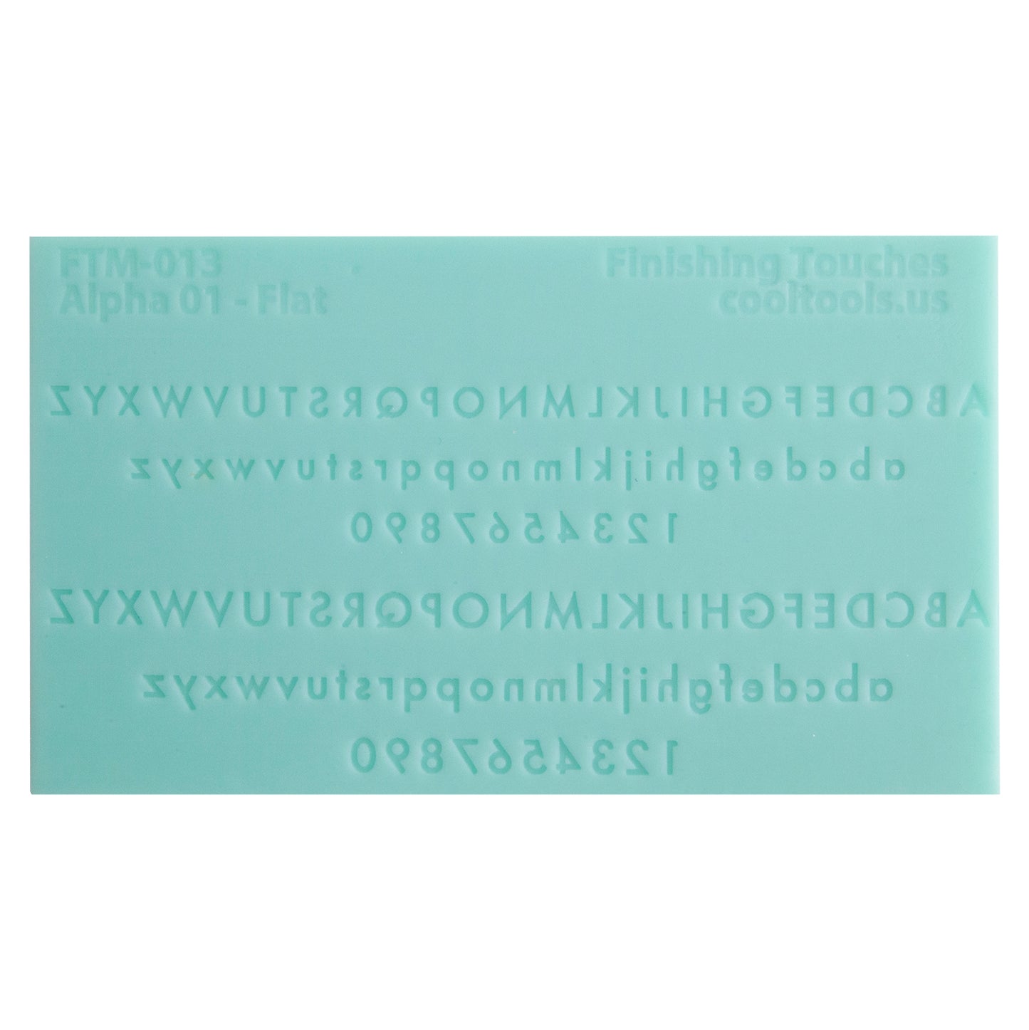 green silicone Finishing Touches Mold - Alphabet 1 Flat 