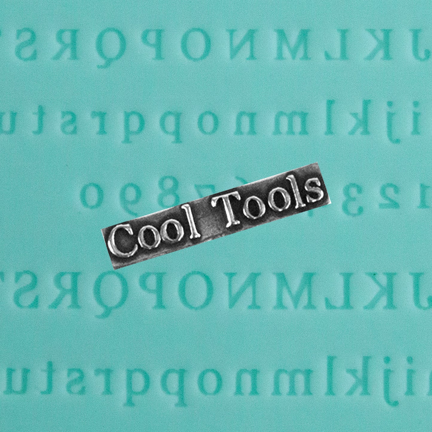 green silicone Finishing Touches Mold - Alphabet 2 Flat with silver sample