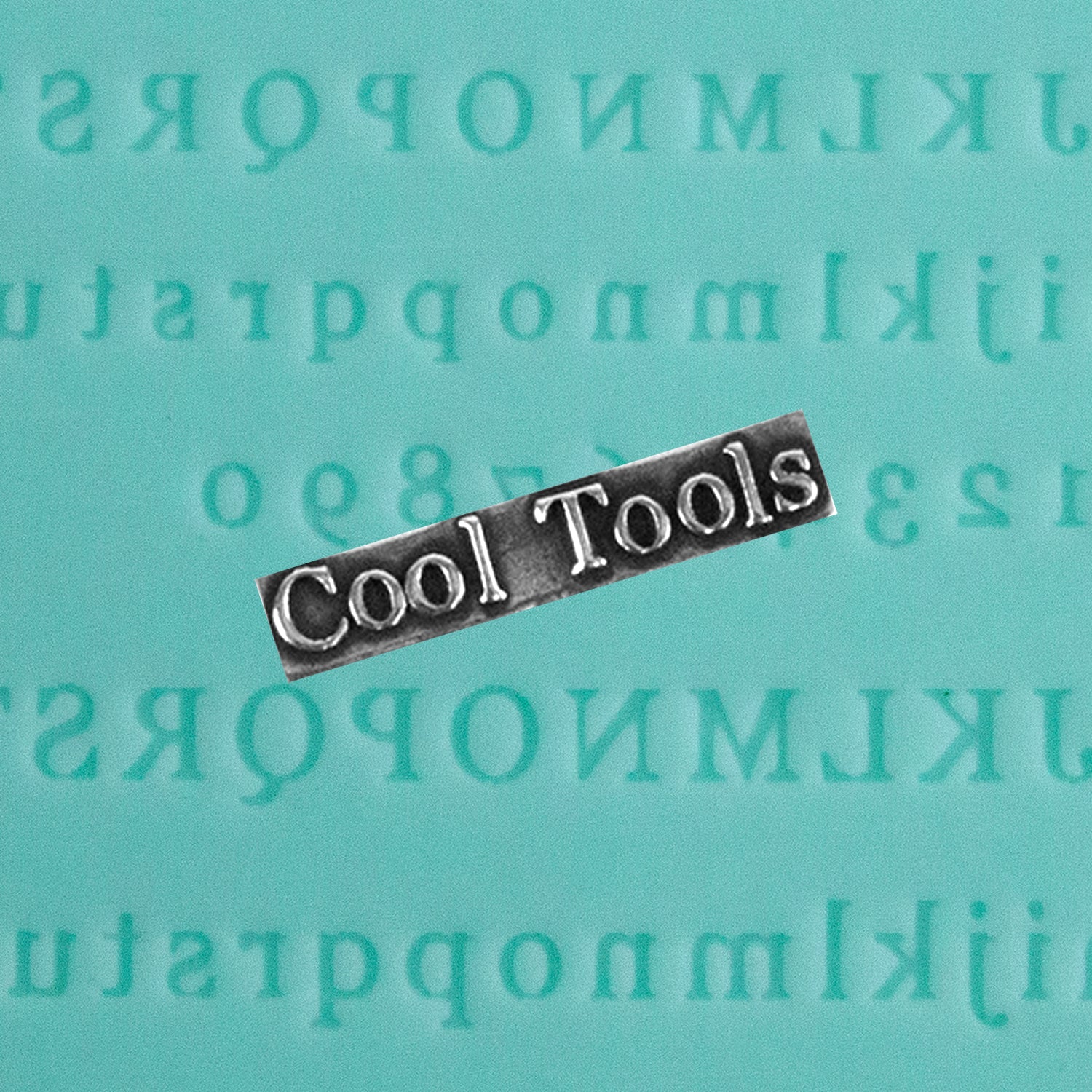 green silicone Finishing Touches Mold - Alphabet 2 Flat with silver sample