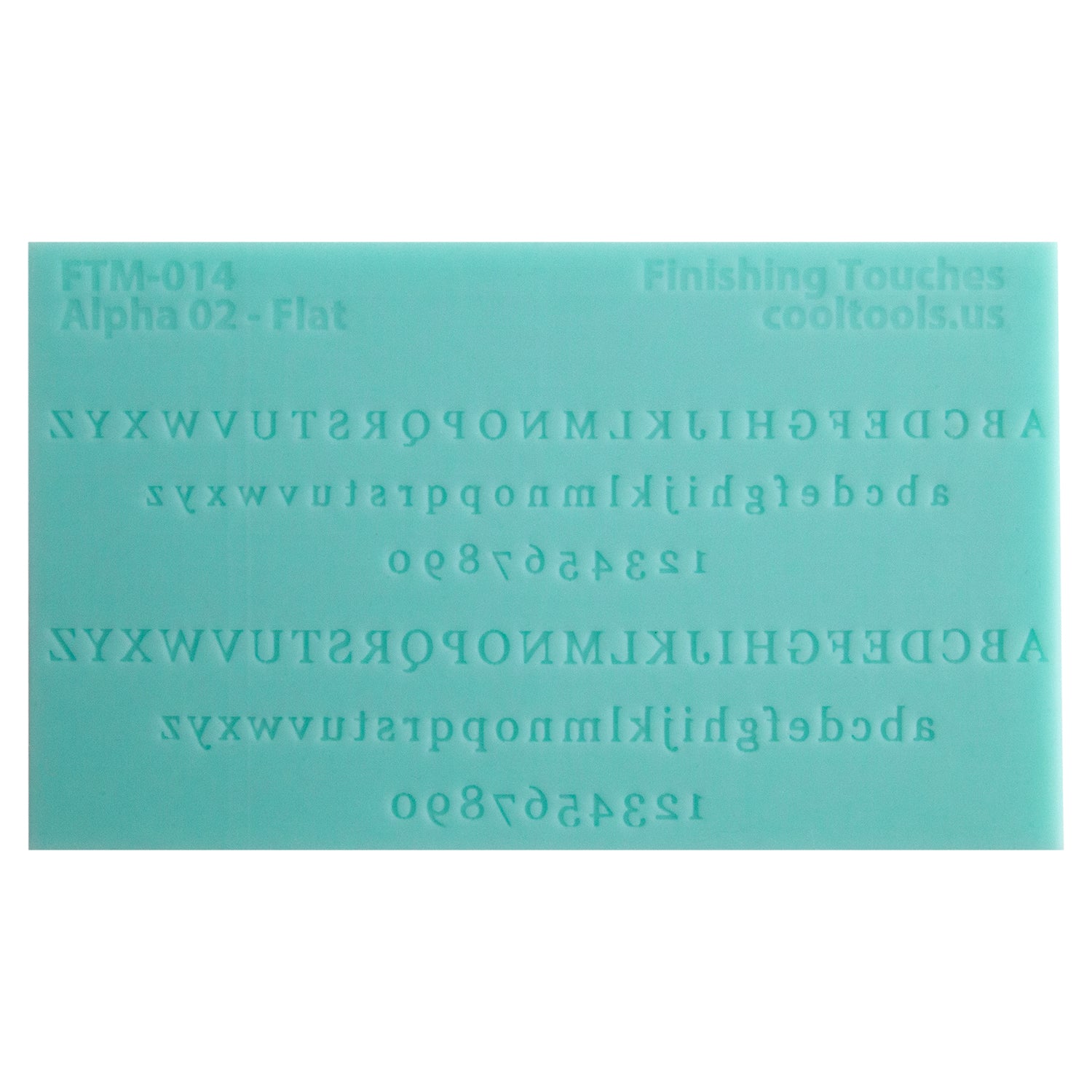 green silicone Finishing Touches Mold - Alphabet 2 Flat 
