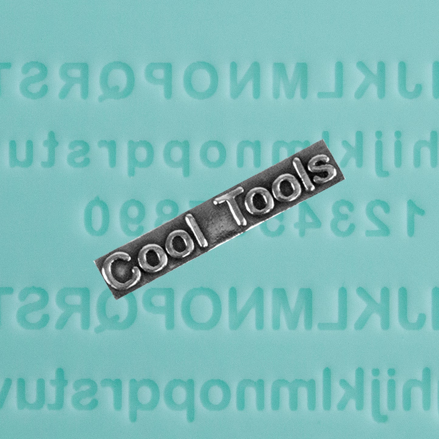 green silicone Finishing Touches Mold - Alphabet 3 Flat with silver sample