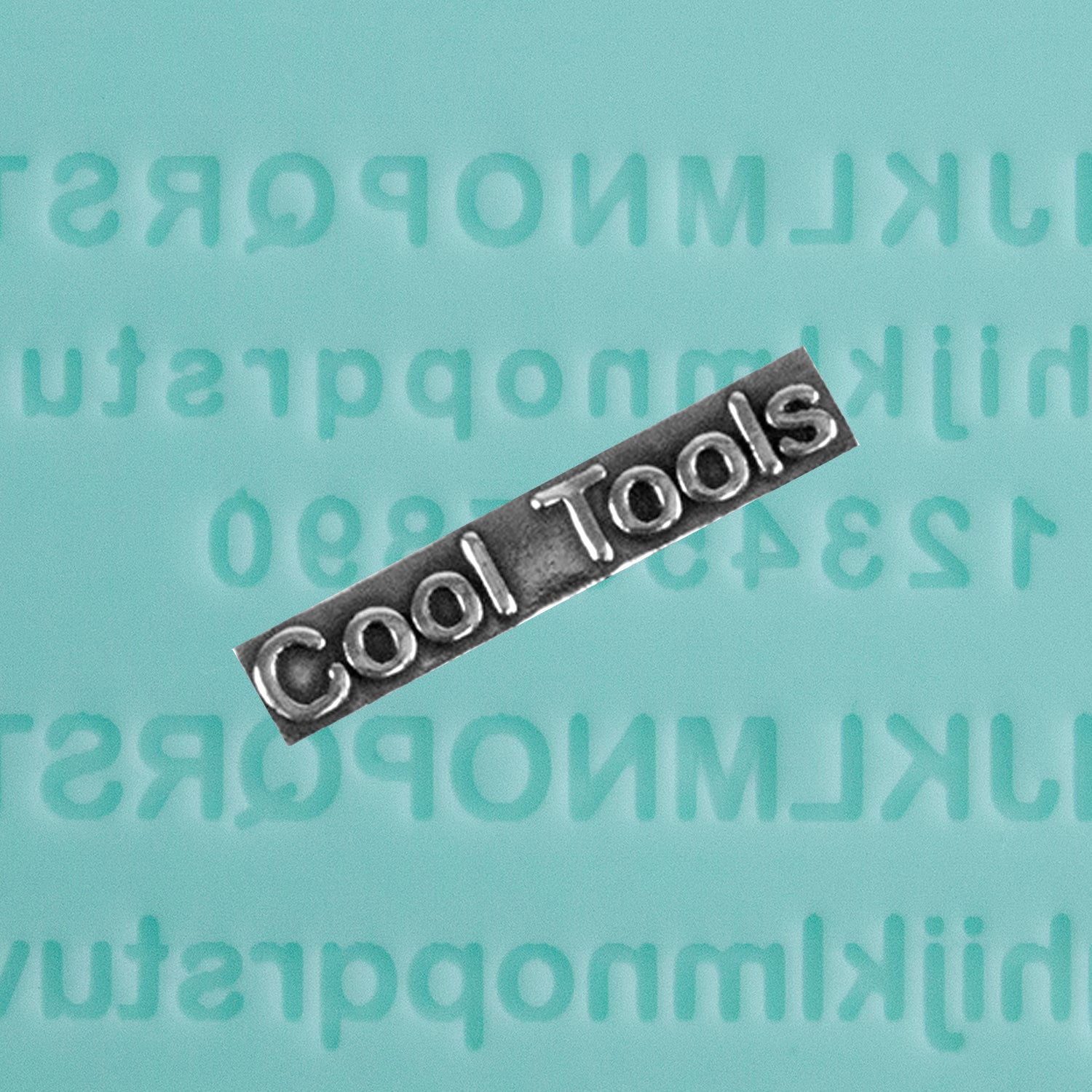 green silicone Finishing Touches Mold - Alphabet 3 Flat with silver sample