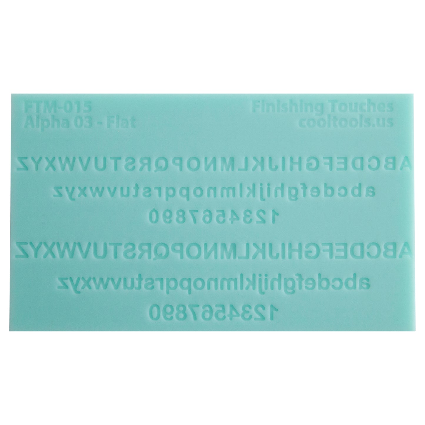 green silicone Finishing Touches Mold - Alphabet 3 Flat 