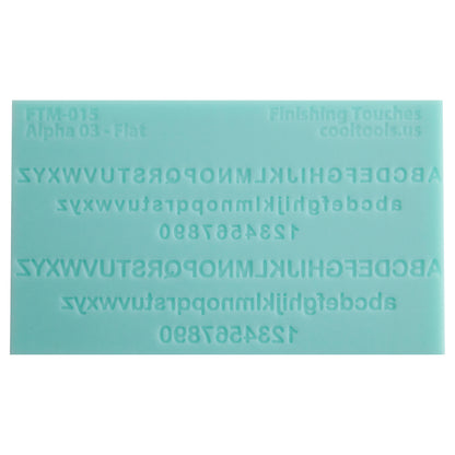 green silicone Finishing Touches Mold - Alphabet 3 Flat 
