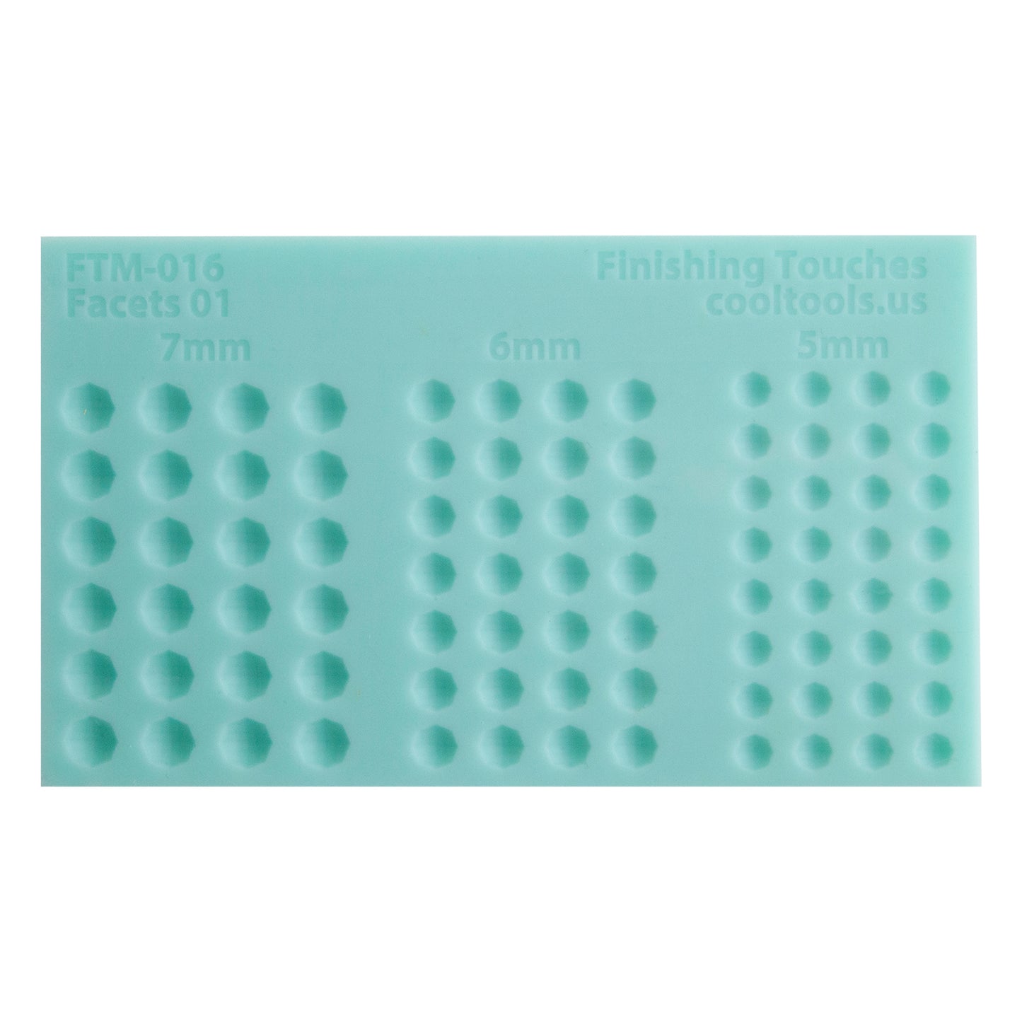 green silicone Finishing Touches Mold - Facets 01 - Round 