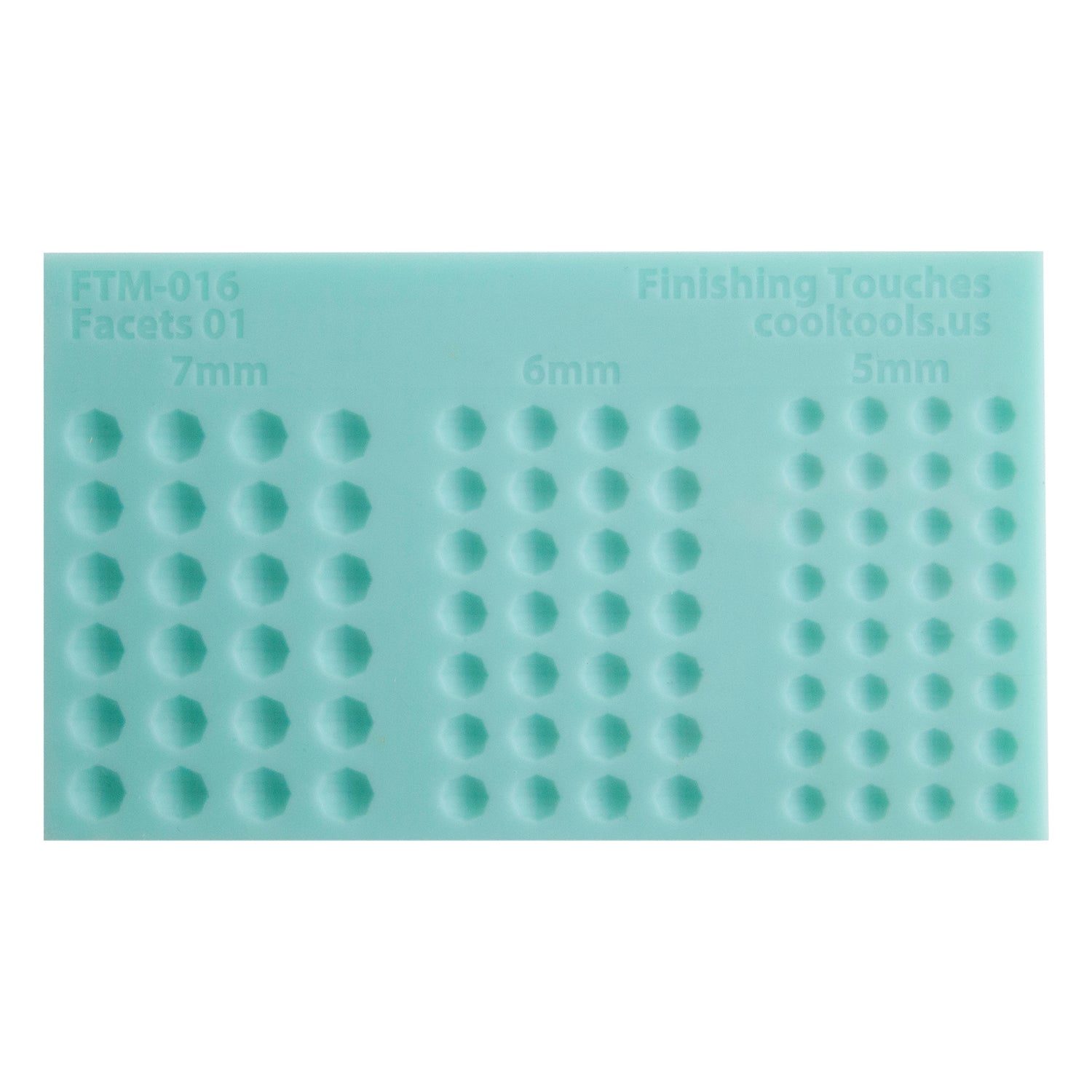 green silicone Finishing Touches Mold - Facets 01 - Round 