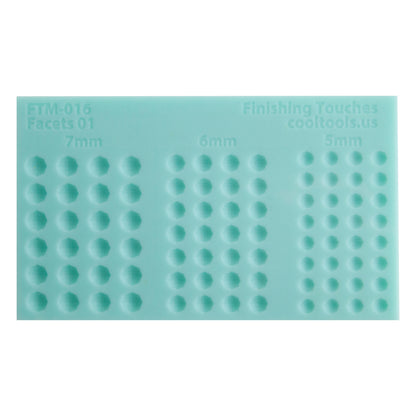 green silicone Finishing Touches Mold - Facets 01 - Round 