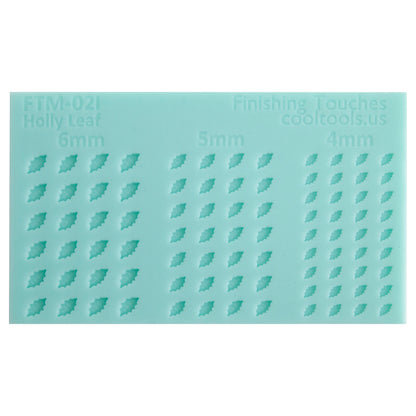 green silicone Finishing Touches Mold - Holly Leaf 