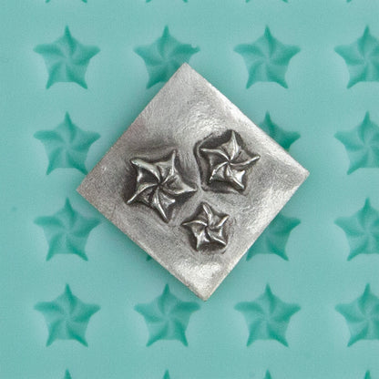 green silicone Finishing Touches Mold - Succulent - Bishop's Cap with silver sample