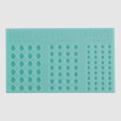 green silicone Finishing Touches Mold - Succulent - Echeveria 1 