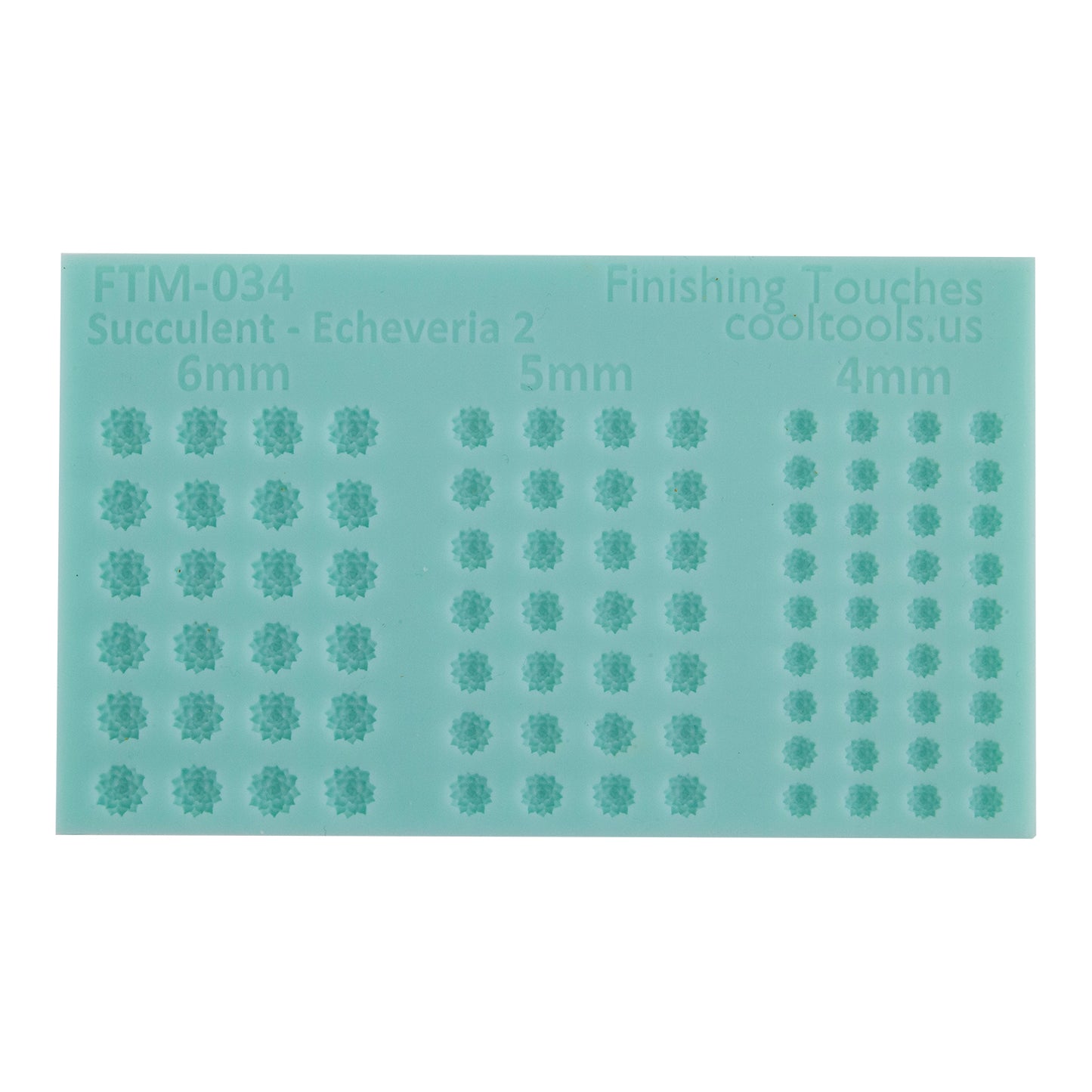 green silicone Finishing Touches Mold - Succulent - Echeveria 2 
