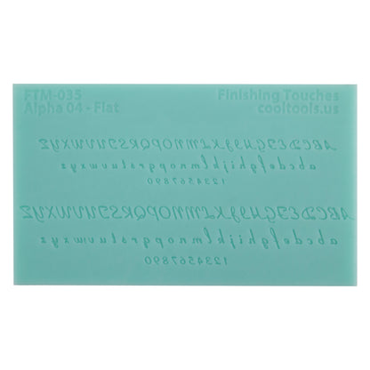 green silicone Finishing Touches Mold - Alphabet 4 - Flat 