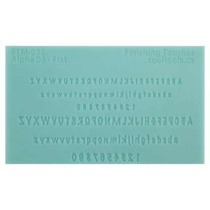 green silicone Finishing Touches Mold - Alphabet 5 - Flat 