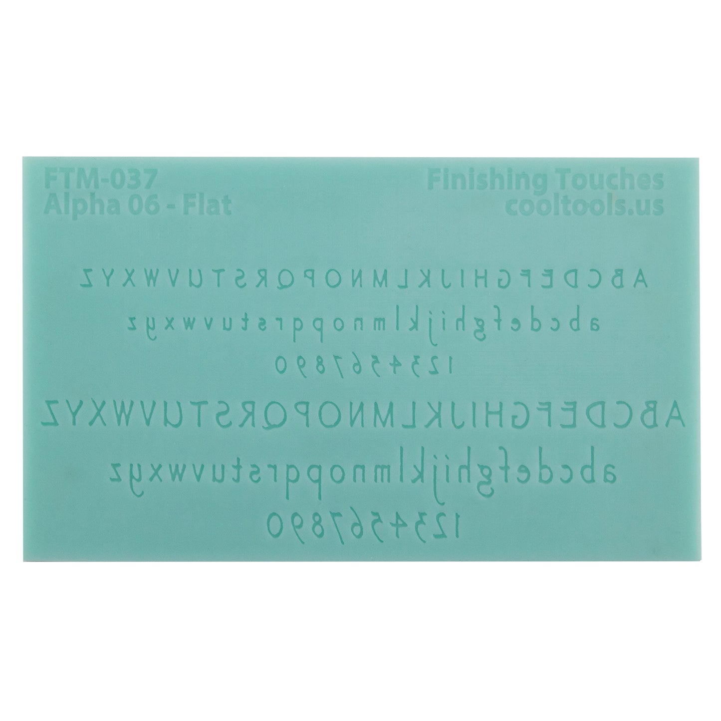 green silicone Finishing Touches Mold - Alphabet 6 - Flat 